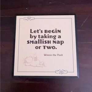 Hallmark Winnie the Pooh Quote Plaque - Cream and Brown